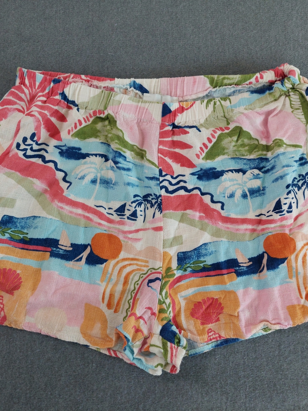 Paper Heart Tropical Linen Blend Beach Shorts Sz L - Picture 2 of 9